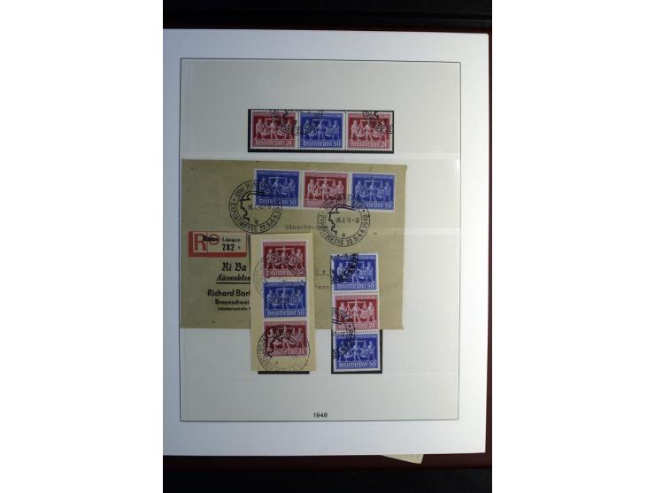 1945/48, gestempelte Sammlung mit Ganzstücken aufgelockert, dabei unverausgabte Band/Netz kpl. (meist Stempel München), sign.