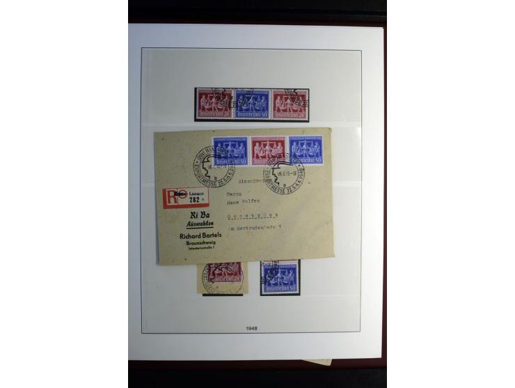 1945/48, gestempelte Sammlung mit Ganzstücken aufgelockert, dabei unverausgabte Band/Netz kpl. (meist Stempel München), sign.