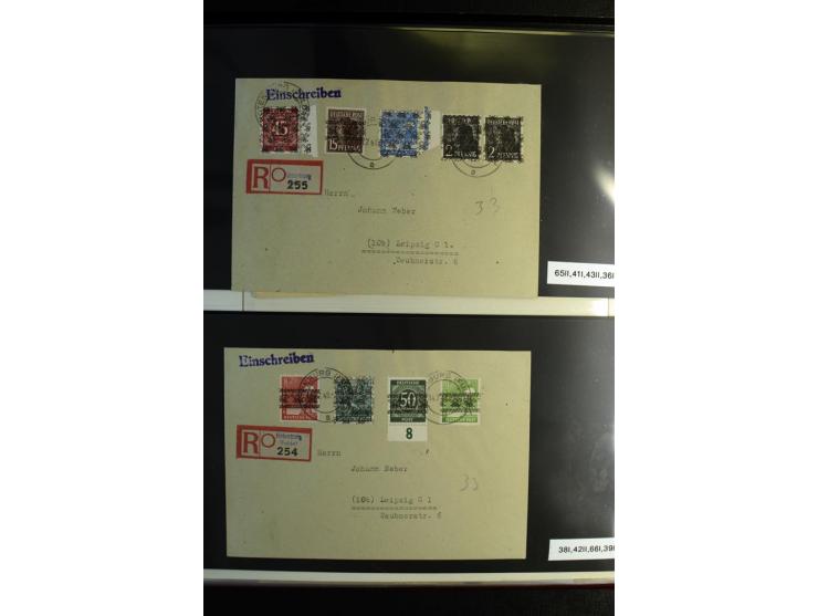 1945/48, gestempelte Sammlung mit Ganzstücken aufgelockert, dabei unverausgabte Band/Netz kpl. (meist Stempel München), sign.