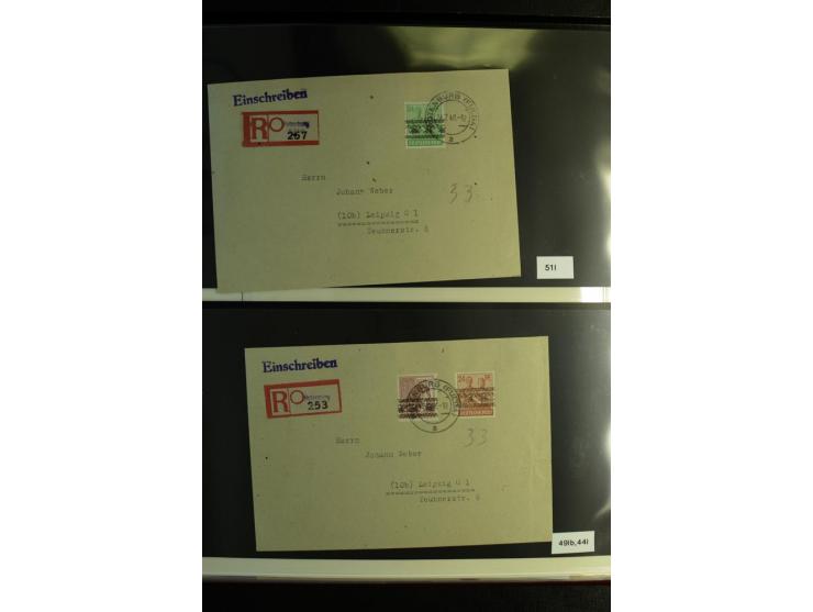 1945/48, gestempelte Sammlung mit Ganzstücken aufgelockert, dabei unverausgabte Band/Netz kpl. (meist Stempel München), sign.