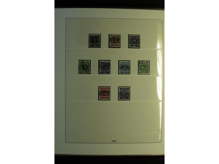 1945/48, gestempelte Sammlung mit Ganzstücken aufgelockert, dabei unverausgabte Band/Netz kpl. (meist Stempel München), sign.