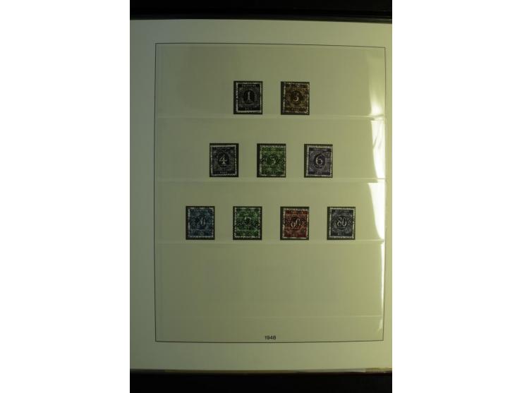 1945/48, gestempelte Sammlung mit Ganzstücken aufgelockert, dabei unverausgabte Band/Netz kpl. (meist Stempel München), sign.
