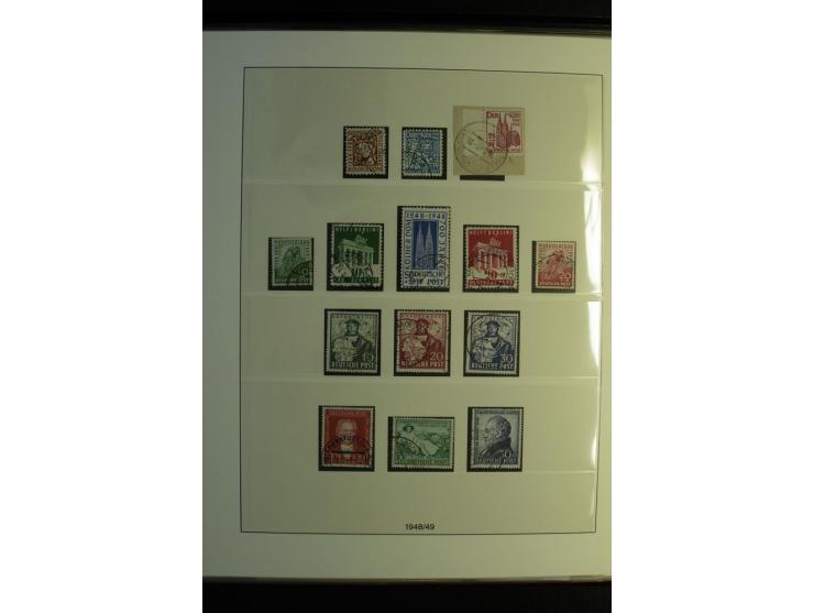 1945/48, gestempelte Sammlung mit Ganzstücken aufgelockert, dabei unverausgabte Band/Netz kpl. (meist Stempel München), sign.