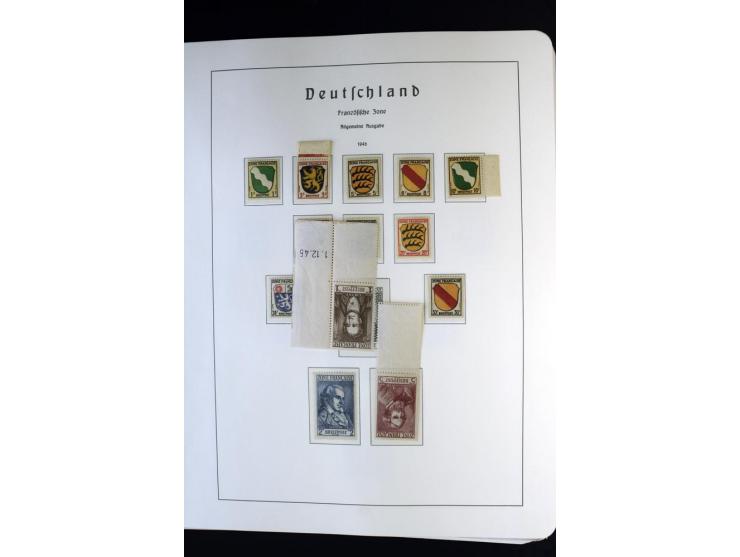 1945/59, postfrische und wenig ungebrauchte Sammlung (einige nachgummiert) , Besatzungszonen und Saarland mit u.a. Konstanz I