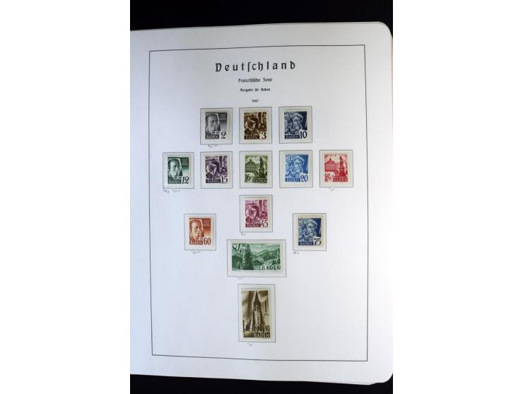 1945/59, postfrische und wenig ungebrauchte Sammlung (einige nachgummiert) , Besatzungszonen und Saarland mit u.a. Konstanz I