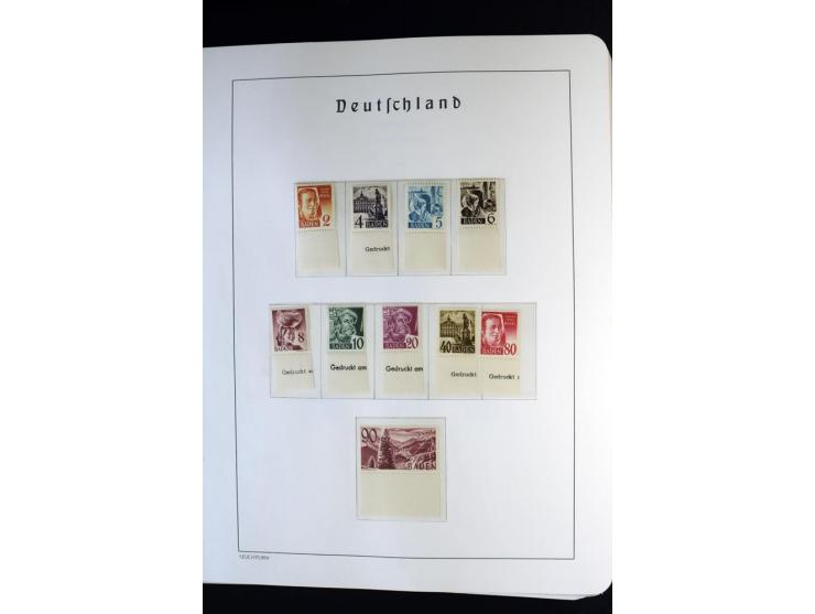 1945/59, postfrische und wenig ungebrauchte Sammlung (einige nachgummiert) , Besatzungszonen und Saarland mit u.a. Konstanz I