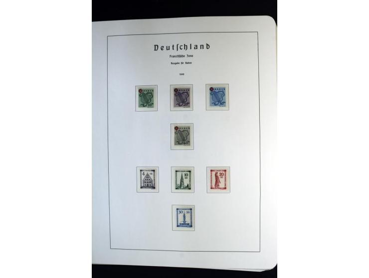 1945/59, postfrische und wenig ungebrauchte Sammlung (einige nachgummiert) , Besatzungszonen und Saarland mit u.a. Konstanz I