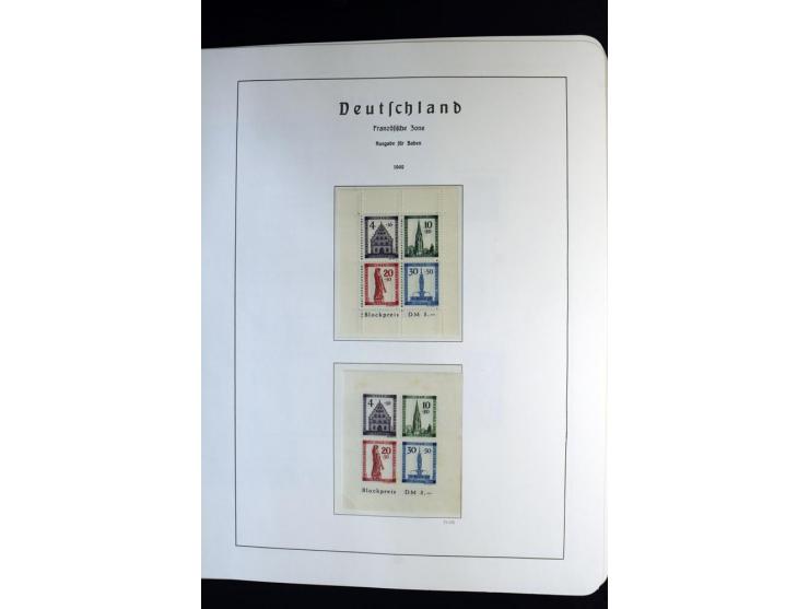 1945/59, postfrische und wenig ungebrauchte Sammlung (einige nachgummiert) , Besatzungszonen und Saarland mit u.a. Konstanz I