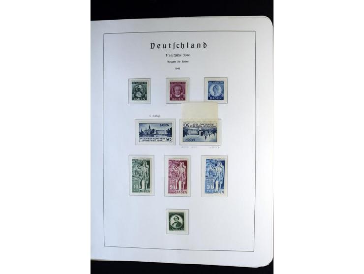 1945/59, postfrische und wenig ungebrauchte Sammlung (einige nachgummiert) , Besatzungszonen und Saarland mit u.a. Konstanz I
