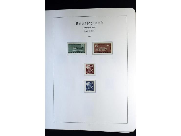 1945/59, postfrische und wenig ungebrauchte Sammlung (einige nachgummiert) , Besatzungszonen und Saarland mit u.a. Konstanz I