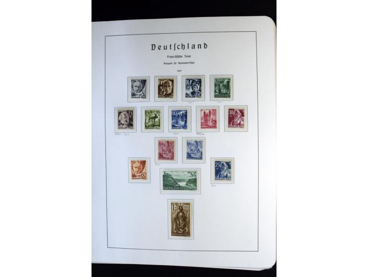 1945/59, postfrische und wenig ungebrauchte Sammlung (einige nachgummiert) , Besatzungszonen und Saarland mit u.a. Konstanz I