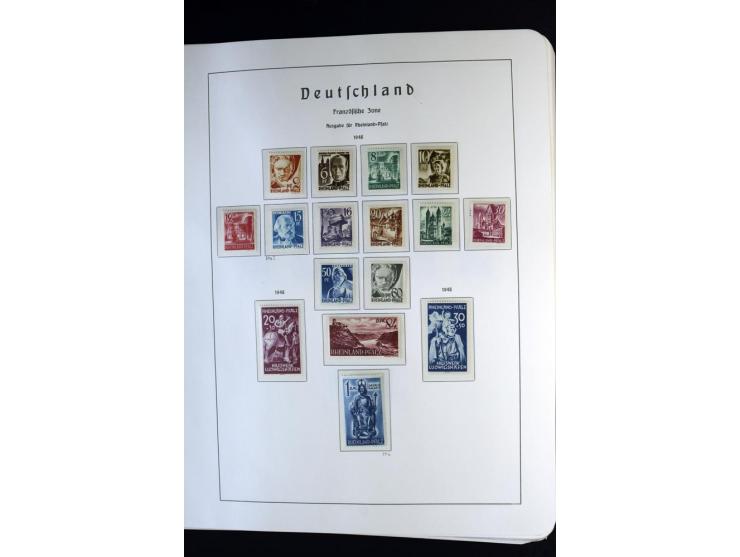1945/59, postfrische und wenig ungebrauchte Sammlung (einige nachgummiert) , Besatzungszonen und Saarland mit u.a. Konstanz I
