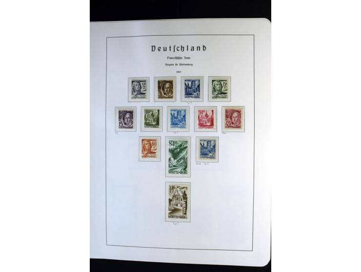 1945/59, postfrische und wenig ungebrauchte Sammlung (einige nachgummiert) , Besatzungszonen und Saarland mit u.a. Konstanz I