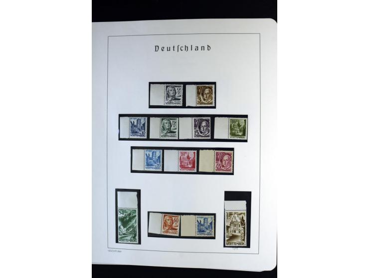 1945/59, postfrische und wenig ungebrauchte Sammlung (einige nachgummiert) , Besatzungszonen und Saarland mit u.a. Konstanz I
