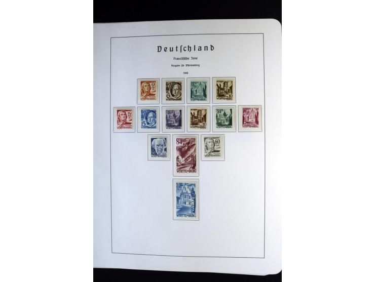 1945/59, postfrische und wenig ungebrauchte Sammlung (einige nachgummiert) , Besatzungszonen und Saarland mit u.a. Konstanz I