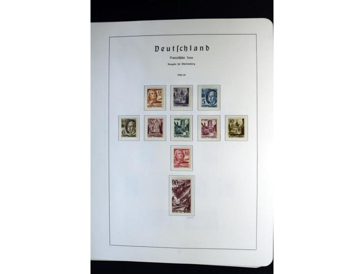 1945/59, postfrische und wenig ungebrauchte Sammlung (einige nachgummiert) , Besatzungszonen und Saarland mit u.a. Konstanz I