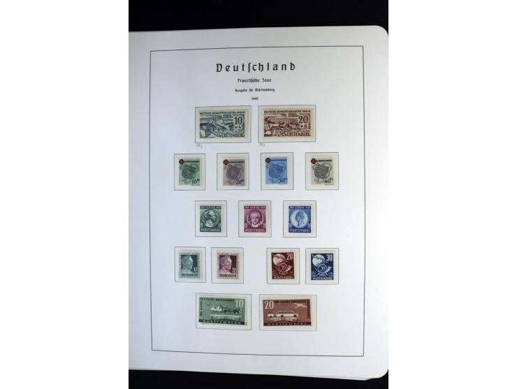 1945/59, postfrische und wenig ungebrauchte Sammlung (einige nachgummiert) , Besatzungszonen und Saarland mit u.a. Konstanz I