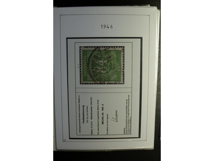 1946/48, gestempelte, stark spezialisierte Sammlung, dabei viele gute Farben (sign. oder mit Fotobefund Arge Kontrollrat), Ob