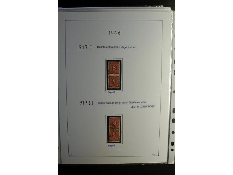 1946/48, gestempelte, stark spezialisierte Sammlung, dabei viele gute Farben (sign. oder mit Fotobefund Arge Kontrollrat), Ob