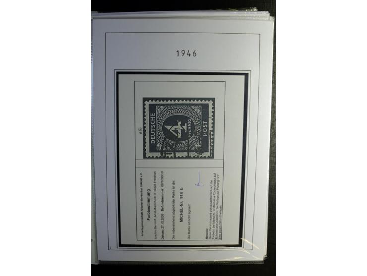 1946/48, gestempelte, stark spezialisierte Sammlung, dabei viele gute Farben (sign. oder mit Fotobefund Arge Kontrollrat), Ob