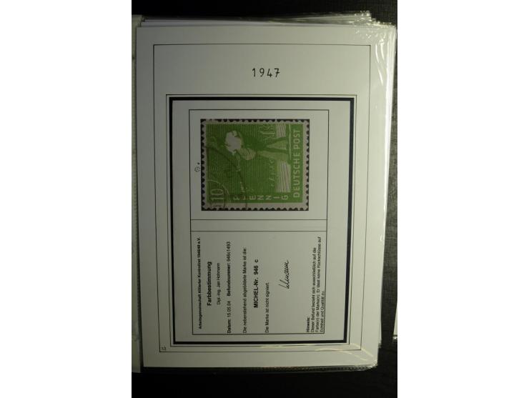 1946/48, gestempelte, stark spezialisierte Sammlung, dabei viele gute Farben (sign. oder mit Fotobefund Arge Kontrollrat), Ob