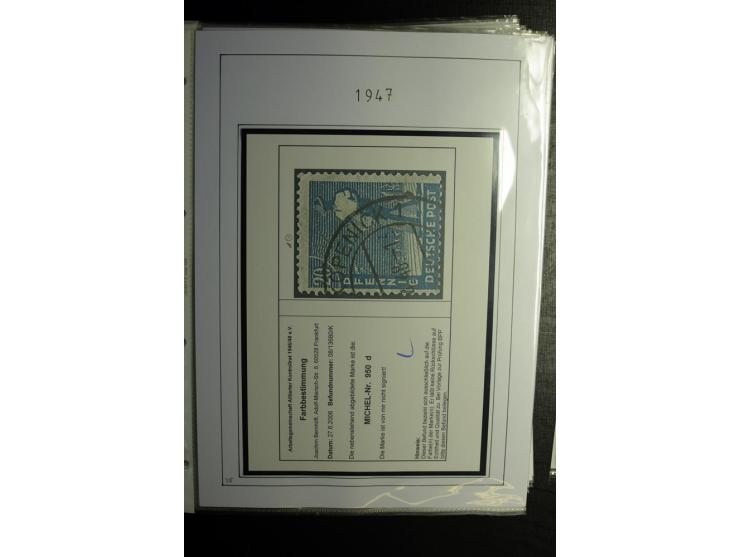 1946/48, gestempelte, stark spezialisierte Sammlung, dabei viele gute Farben (sign. oder mit Fotobefund Arge Kontrollrat), Ob