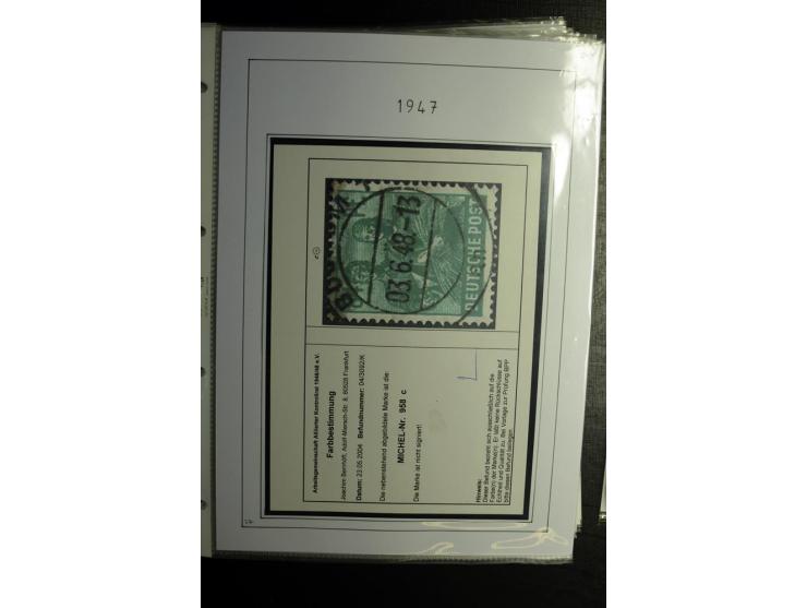 1946/48, gestempelte, stark spezialisierte Sammlung, dabei viele gute Farben (sign. oder mit Fotobefund Arge Kontrollrat), Ob