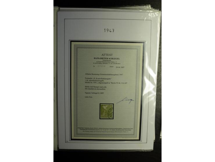 1946/48, gestempelte, stark spezialisierte Sammlung, dabei viele gute Farben (sign. oder mit Fotobefund Arge Kontrollrat), Ob