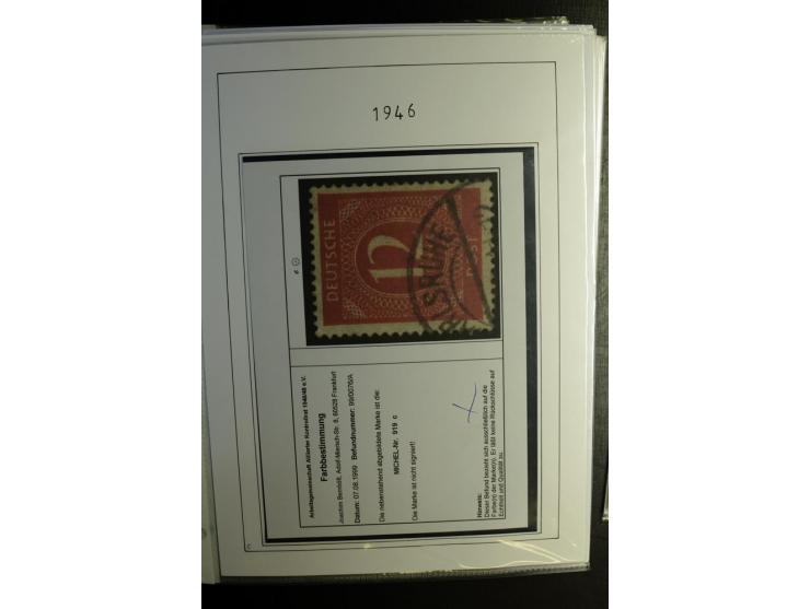 1946/48, gestempelte, stark spezialisierte Sammlung, dabei viele gute Farben (sign. oder mit Fotobefund Arge Kontrollrat), Ob