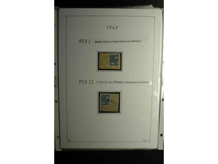 1946/48, gestempelte, stark spezialisierte Sammlung, dabei viele gute Farben (sign. oder mit Fotobefund Arge Kontrollrat), Ob