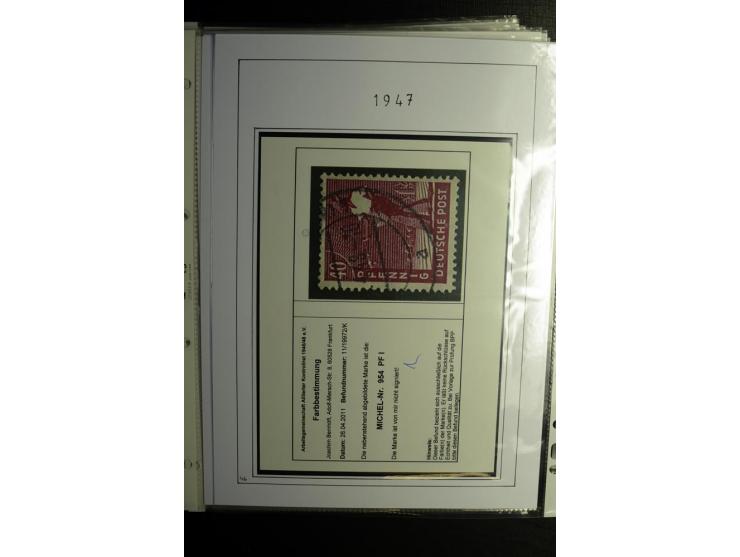 1946/48, gestempelte, stark spezialisierte Sammlung, dabei viele gute Farben (sign. oder mit Fotobefund Arge Kontrollrat), Ob