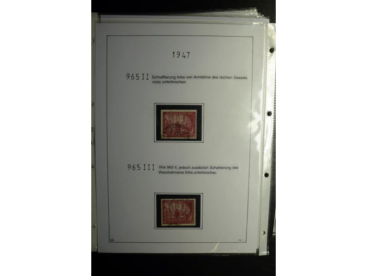 1946/48, gestempelte, stark spezialisierte Sammlung, dabei viele gute Farben (sign. oder mit Fotobefund Arge Kontrollrat), Ob