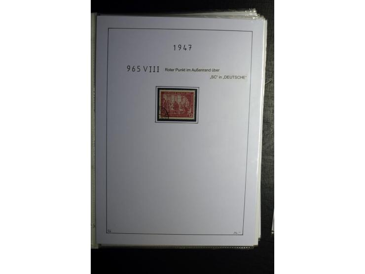 1946/48, gestempelte, stark spezialisierte Sammlung, dabei viele gute Farben (sign. oder mit Fotobefund Arge Kontrollrat), Ob