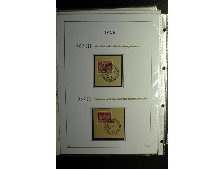1946/48, gestempelte, stark spezialisierte Sammlung, dabei viele gute Farben (sign. oder mit Fotobefund Arge Kontrollrat), Ob