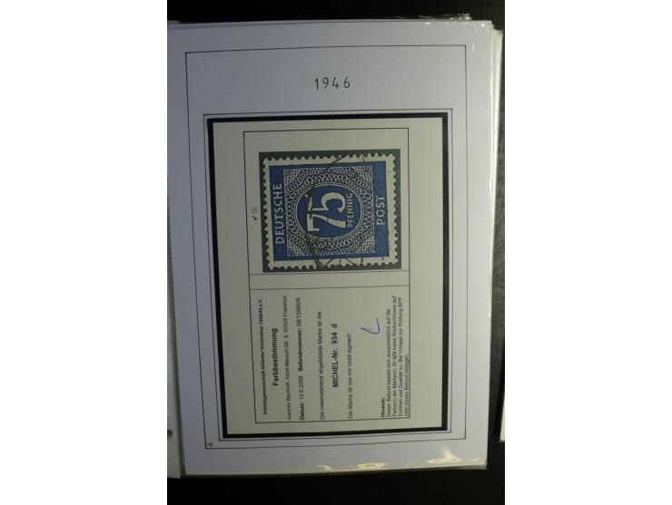 1946/48, gestempelte, stark spezialisierte Sammlung, dabei viele gute Farben (sign. oder mit Fotobefund Arge Kontrollrat), Ob