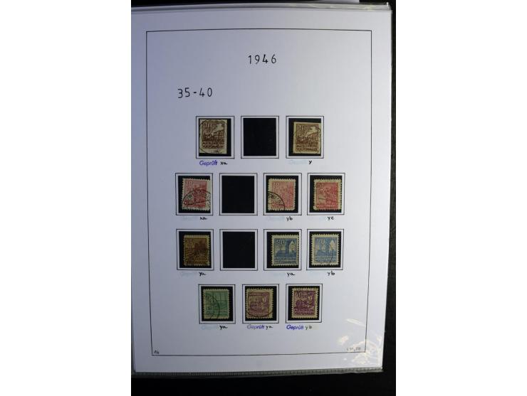 1945/49, gestempelte Sammlung mit u.a. Mi.-Nr. 8y, 10y, 14y, 18IId, 20-22, 24c, 29xb, 32xb, 33xc, 33ye, 40yb, 41, 43c, 56b, 5