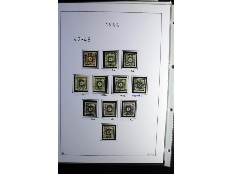 1945/49, gestempelte Sammlung mit u.a. Mi.-Nr. 8y, 10y, 14y, 18IId, 20-22, 24c, 29xb, 32xb, 33xc, 33ye, 40yb, 41, 43c, 56b, 5