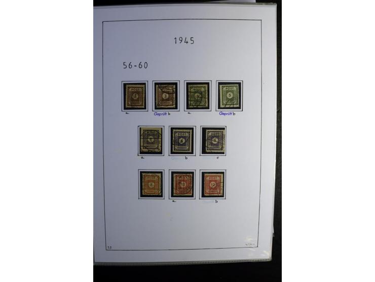 1945/49, gestempelte Sammlung mit u.a. Mi.-Nr. 8y, 10y, 14y, 18IId, 20-22, 24c, 29xb, 32xb, 33xc, 33ye, 40yb, 41, 43c, 56b, 5