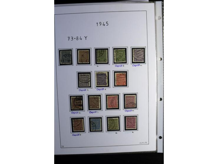 1945/49, gestempelte Sammlung mit u.a. Mi.-Nr. 8y, 10y, 14y, 18IId, 20-22, 24c, 29xb, 32xb, 33xc, 33ye, 40yb, 41, 43c, 56b, 5