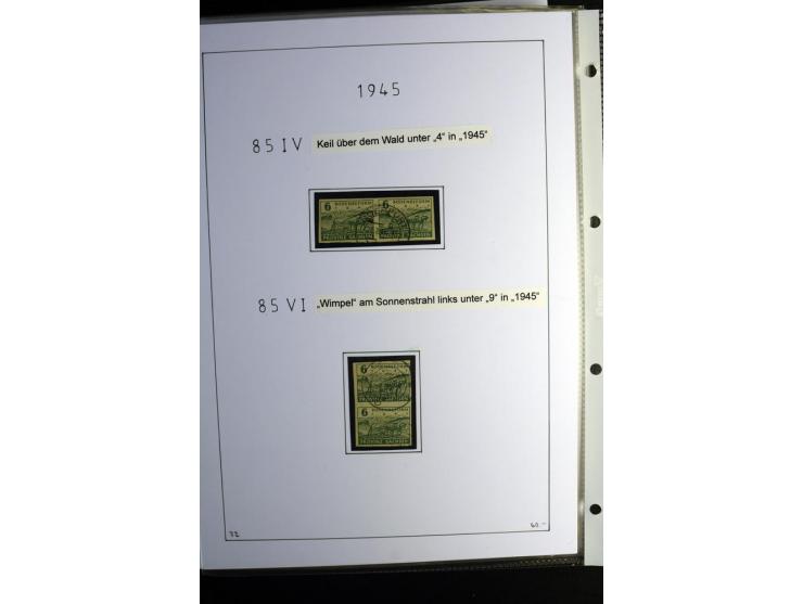 1945/49, gestempelte Sammlung mit u.a. Mi.-Nr. 8y, 10y, 14y, 18IId, 20-22, 24c, 29xb, 32xb, 33xc, 33ye, 40yb, 41, 43c, 56b, 5