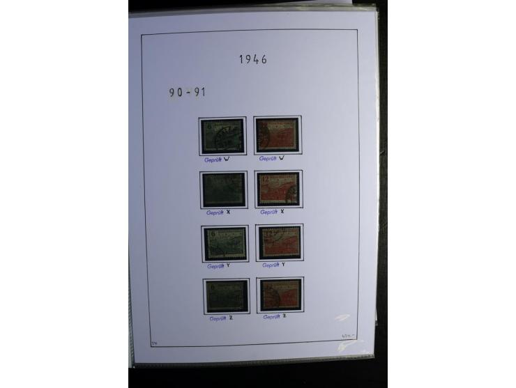 1945/49, gestempelte Sammlung mit u.a. Mi.-Nr. 8y, 10y, 14y, 18IId, 20-22, 24c, 29xb, 32xb, 33xc, 33ye, 40yb, 41, 43c, 56b, 5