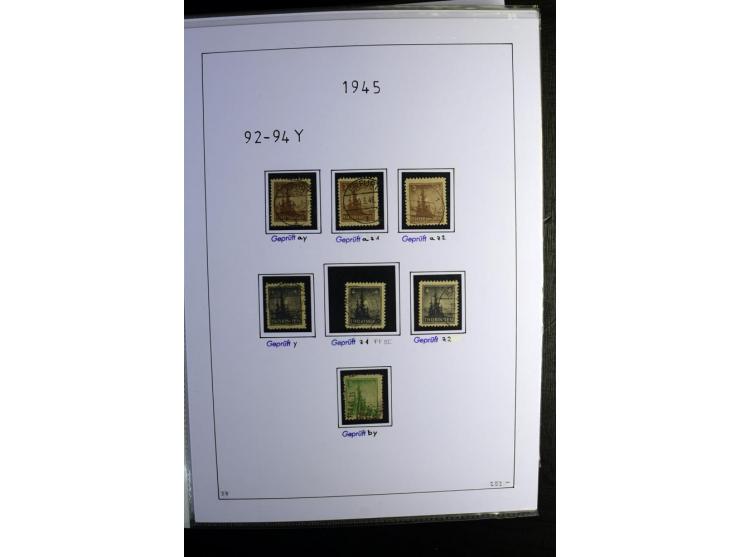 1945/49, gestempelte Sammlung mit u.a. Mi.-Nr. 8y, 10y, 14y, 18IId, 20-22, 24c, 29xb, 32xb, 33xc, 33ye, 40yb, 41, 43c, 56b, 5