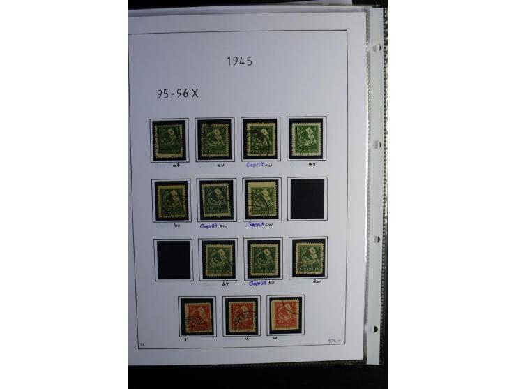 1945/49, gestempelte Sammlung mit u.a. Mi.-Nr. 8y, 10y, 14y, 18IId, 20-22, 24c, 29xb, 32xb, 33xc, 33ye, 40yb, 41, 43c, 56b, 5