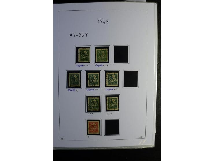 1945/49, gestempelte Sammlung mit u.a. Mi.-Nr. 8y, 10y, 14y, 18IId, 20-22, 24c, 29xb, 32xb, 33xc, 33ye, 40yb, 41, 43c, 56b, 5