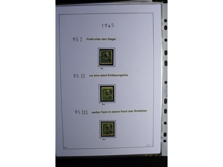 1945/49, gestempelte Sammlung mit u.a. Mi.-Nr. 8y, 10y, 14y, 18IId, 20-22, 24c, 29xb, 32xb, 33xc, 33ye, 40yb, 41, 43c, 56b, 5