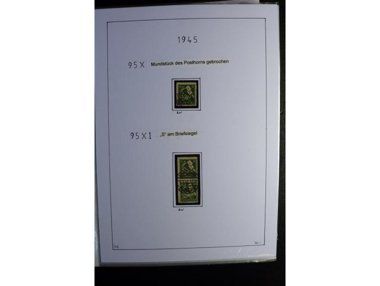 1945/49, gestempelte Sammlung mit u.a. Mi.-Nr. 8y, 10y, 14y, 18IId, 20-22, 24c, 29xb, 32xb, 33xc, 33ye, 40yb, 41, 43c, 56b, 5