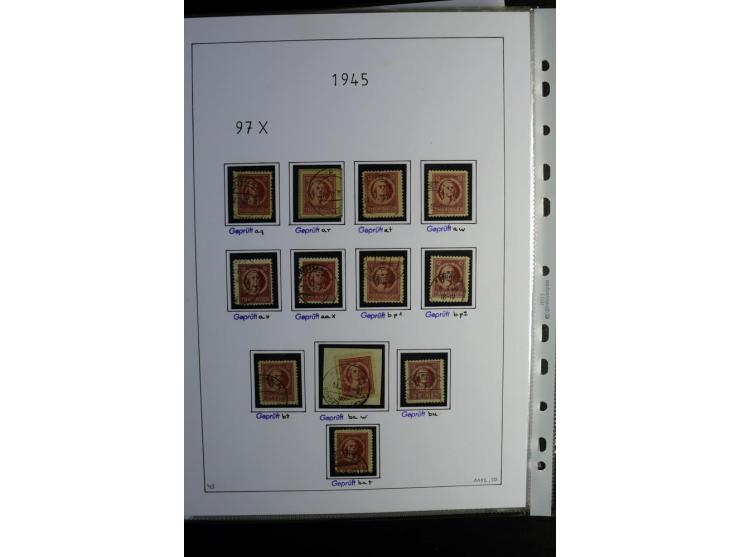1945/49, gestempelte Sammlung mit u.a. Mi.-Nr. 8y, 10y, 14y, 18IId, 20-22, 24c, 29xb, 32xb, 33xc, 33ye, 40yb, 41, 43c, 56b, 5