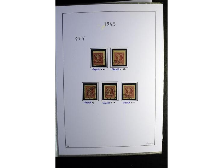 1945/49, gestempelte Sammlung mit u.a. Mi.-Nr. 8y, 10y, 14y, 18IId, 20-22, 24c, 29xb, 32xb, 33xc, 33ye, 40yb, 41, 43c, 56b, 5
