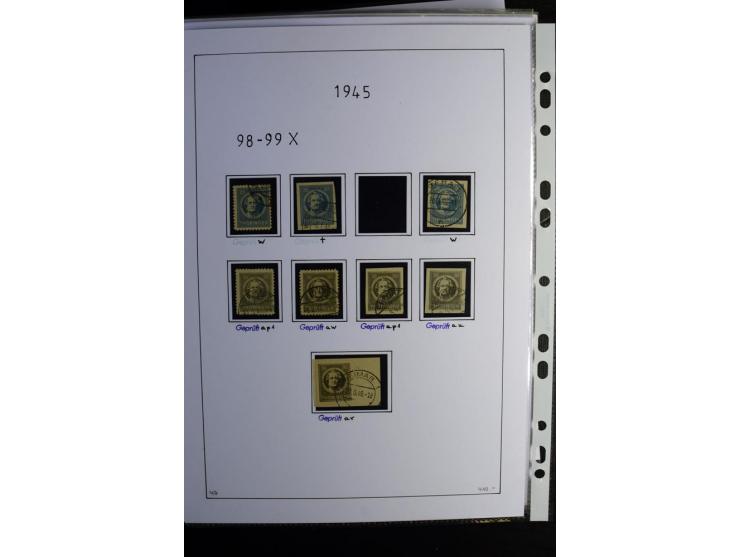 1945/49, gestempelte Sammlung mit u.a. Mi.-Nr. 8y, 10y, 14y, 18IId, 20-22, 24c, 29xb, 32xb, 33xc, 33ye, 40yb, 41, 43c, 56b, 5