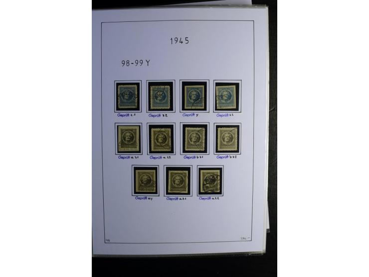 1945/49, gestempelte Sammlung mit u.a. Mi.-Nr. 8y, 10y, 14y, 18IId, 20-22, 24c, 29xb, 32xb, 33xc, 33ye, 40yb, 41, 43c, 56b, 5